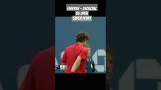 Federer  Djokovic Amazing Point Us Open [upl. by Gninnahc]