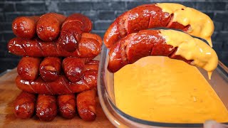 ASMR SAUSAGE AND CHEESE SAUCE MUKBANG [upl. by Fernando]