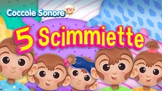 Cinque scimmiette  Canzoni per bambini di Coccole Sonore [upl. by Iives]