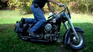 Kick start a cold 1976 FLH Harley Davidson [upl. by Queenie]