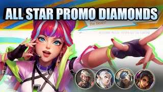 ALL STAR EVENTS AND PROMO DIAMONDS 2024  FREE SKINS AND TEAM UP TASKS [upl. by Mikkanen859]