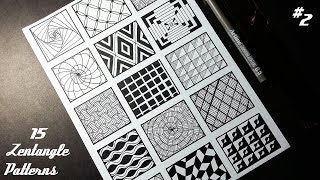 15 Zentangle Patterns  Part 2  Tutorial [upl. by Sikko]