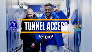 A PERFECT NIGHT UNDER THE LIGHTS  Tunnel Access Everton v Newcastle [upl. by Htebilil279]