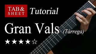 Gran Vals Tarrega  Guitar Lesson  TAB [upl. by Domingo]