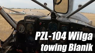 PZL104 Wilga towing L13 Blanik glider RL [upl. by Feldt]