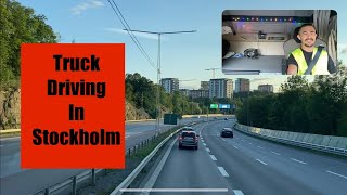 Trucking in Sweden  Nacka to Farsta Stockholm  Driving in Stockholm foryou [upl. by Akimik]