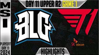 BLG vs T1 Highlights Game 1  MSI 2024 Upper Round 2 Knockouts Day 11  Bilibili Gaming vs T1 G1 [upl. by Gunas425]