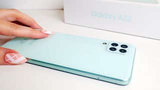 SAMSUNG GALAXY A22 Mint  Unboxing ASMR [upl. by Amil]