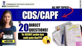 All Sureshot Topics for CDS 2 2023 and CAPF 2023  CDS CAPF 2023 Last Minute Revision [upl. by Aikas312]