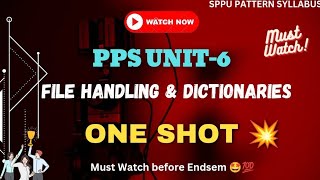 PPS Unit6 ONE SHOT 🤩 In Just 38 Mins 😱 SPPU Pattern  sppu endsem engineering oneshot pps [upl. by Ahsinrev]