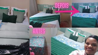 CABECEIRA MODULADA ESTOFADA DA SHOPEE TECIDO SUEDE VERDE MENTA [upl. by Novled]