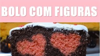 Bolo de Coração Escondido  Com Figuras [upl. by Eeltrebor326]