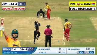 Zimbabwe 344 Runs Highlights  Zimbabwe 344 Runs vs Gambia  Zimbabwe vs Gambia T20 Highlights 2024 [upl. by Lura]