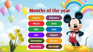 Months of the Year with Spellings  January February Months Name For Kids [upl. by Assirralc]