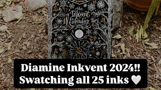 Diamine Inkvent 2024 • Black Edition 😎🖤 Spoiler Video Swatching all 25 inks [upl. by Siramed23]