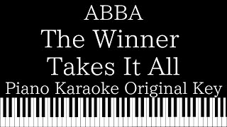 【Piano Karaoke Instrumental】The Winner Takes It All  ABBA【Original Key】 [upl. by Ynattib324]