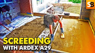 Building an Extension 9  Ardex Rapid Dry Screed [upl. by Ydde]