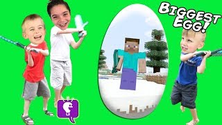 GIANT MINECRAFT Video Game Surprise Egg by HobbyKidsTV [upl. by Yonatan299]