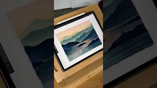 Procreate Watercolor Landscape Tutorial procreatebrushes procreatetutorial [upl. by Anauqes]