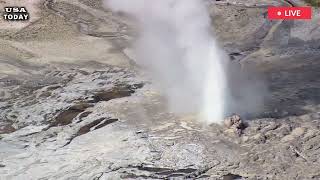 Horrible todayYellowstone geysers 2nd eruption was horrific spewing decadesold trash in eruption [upl. by Slocum481]