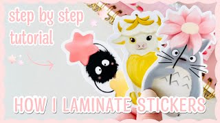 How I Laminate Stickers  step by step tutorial for laminating glossy stickers [upl. by Nodnas]