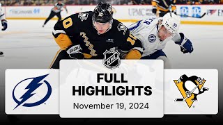 NHL Highlights  Lightning vs Penguins  November 19 2024 [upl. by Nezah300]