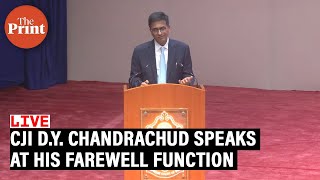 LIVE Outgoing CJI DY Chandrachud speech at his farewell ceremony [upl. by Gnurt294]