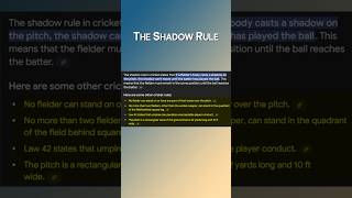 The Shadow Rule in Cricket 🫣 cricket cricketshorts indvsaus bgt [upl. by Lydie]