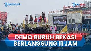 Tuntut Kenaikan Besaran UMK 2024 Massa Buruh di Bekasi Gelar Aksi Demo hingga 11 Jam [upl. by Prunella]