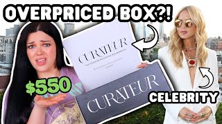 OVERPRICED CELEBRITY SUBSCRIPTION BOX  550 Worth of Items  Curateur Unboxing [upl. by Madelena]