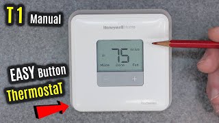 HONEYWELL Home T1 Guide  Basic Manual Digital Thermostat  So SIMPLE amp EASY to use [upl. by Ahsinid]