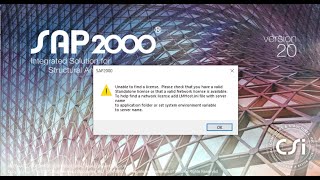 Unable to find license error fix in SAP2000 [upl. by Nyrmak]