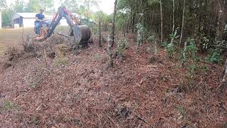 Digging stumps with Harbor Freight trencher [upl. by Asreht]