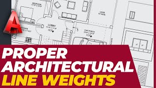 Proper Lineweights in Architectural Drawings  Use of Layers in AutoCAD [upl. by Drida]