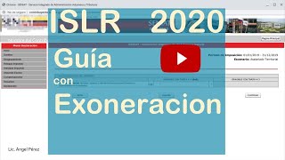 Como declarar ISLR 2020 con exoneracion 4171 3 salarios minimos en Portal SENIAT [upl. by Yeslek]