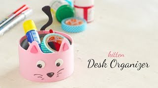 DIY Kitten Desk Organizer  Back To School  Desk Decor [upl. by Elaweda377]