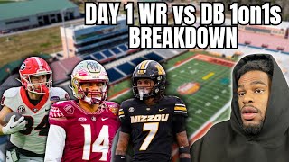 American Team WR v DB 1on1 Film Breakdown  Senior Bowl Day 1 Reaction [upl. by Teraj115]