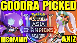 GOODRA PICKED INSOMNIA vs AXIZ  ACL Japan  Pokemon Unite [upl. by Nolla]