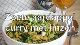 Zoete aardappel curry met linzen recept [upl. by Sirahc]