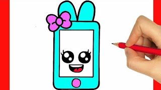 Kawaii iPhone selber malen  Kawaii Smartphone Bild zum Nachmalen [upl. by Ciapas35]