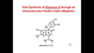 Total Synthesis of Alanense A through an Intramolecular Friedel–Crafts Alkylation [upl. by Arakat646]