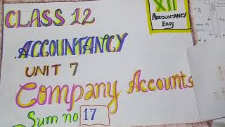 Class 12 Tamilnadu State Board Accountancy Chapter 7  sum no 17 [upl. by Lesser75]