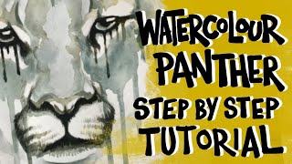 Black Panther drip watercolour paint tutorial [upl. by Moore]