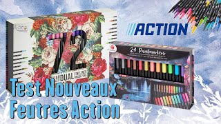 Coloriage Adulte  Je teste les Nouveaux Feutres Action Paintmarkers Acryliques amp Feutres à Eau [upl. by Aerdnaz821]