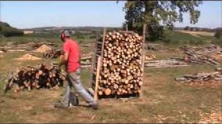 Paletisation de 15 stère de bois de chauffage PAPED coupé en 1 mmpg [upl. by Einnal]