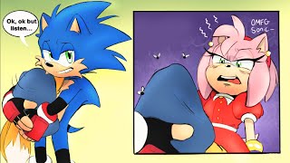 Sonic and Amys Baby  Sonic Comic Dub Sonic AU Comic [upl. by Kirit]