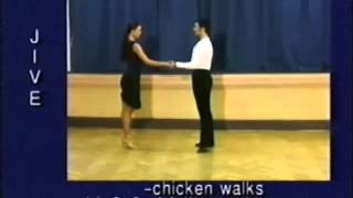 Jive dance steps 21 Chicken walks with 3 8 of fallaway throwaway [upl. by Ellered]