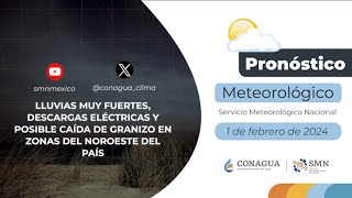 1 de febrero de 2024 Pronóstico del tiempo 0800 h [upl. by Procter845]