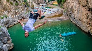 Behind the Scenes  Cliff Jumping Italy  Creating a Contiki Legend [upl. by Charlean]