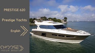 PRESTIGE 620 by PRESTIGE YACHTS Guided Tour Video in English [upl. by Llertrac]